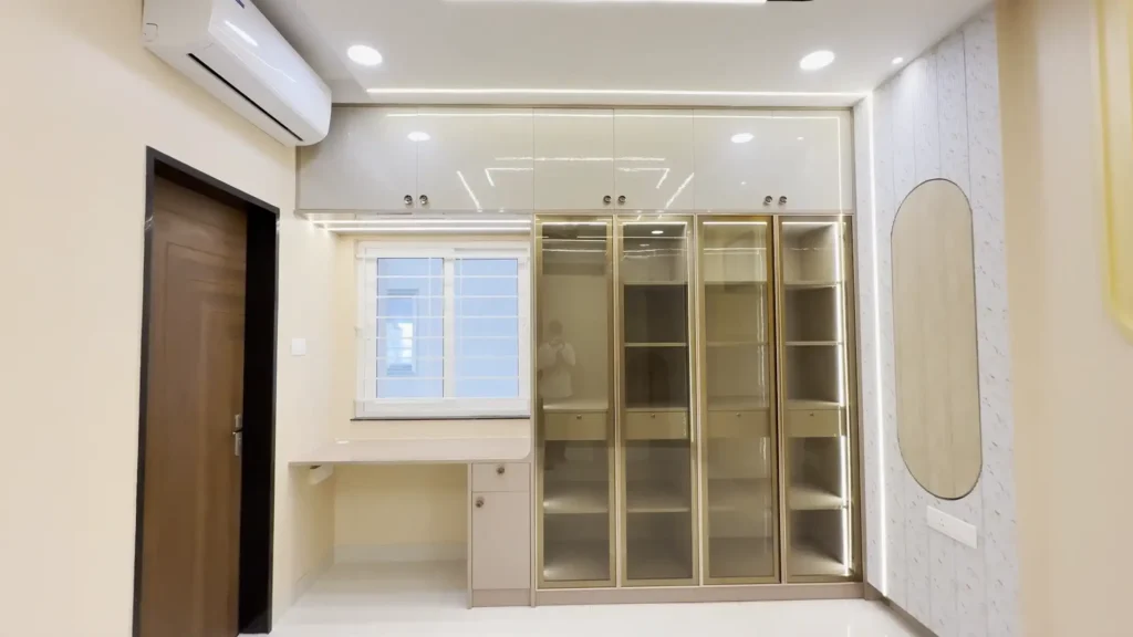 Glass shutter Wardrobe